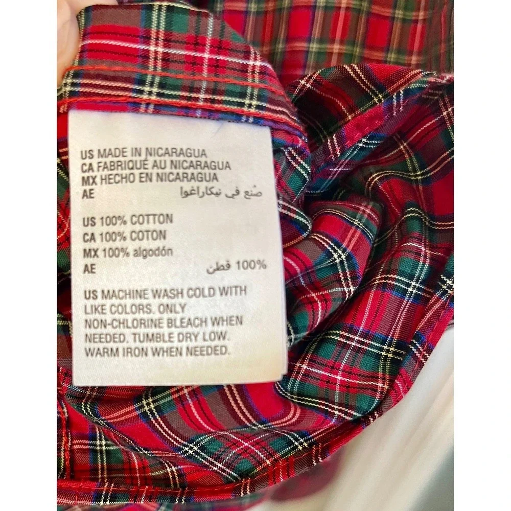 Club Room Mens Red Plaid Regular Fit Performance Button Down Shirt
